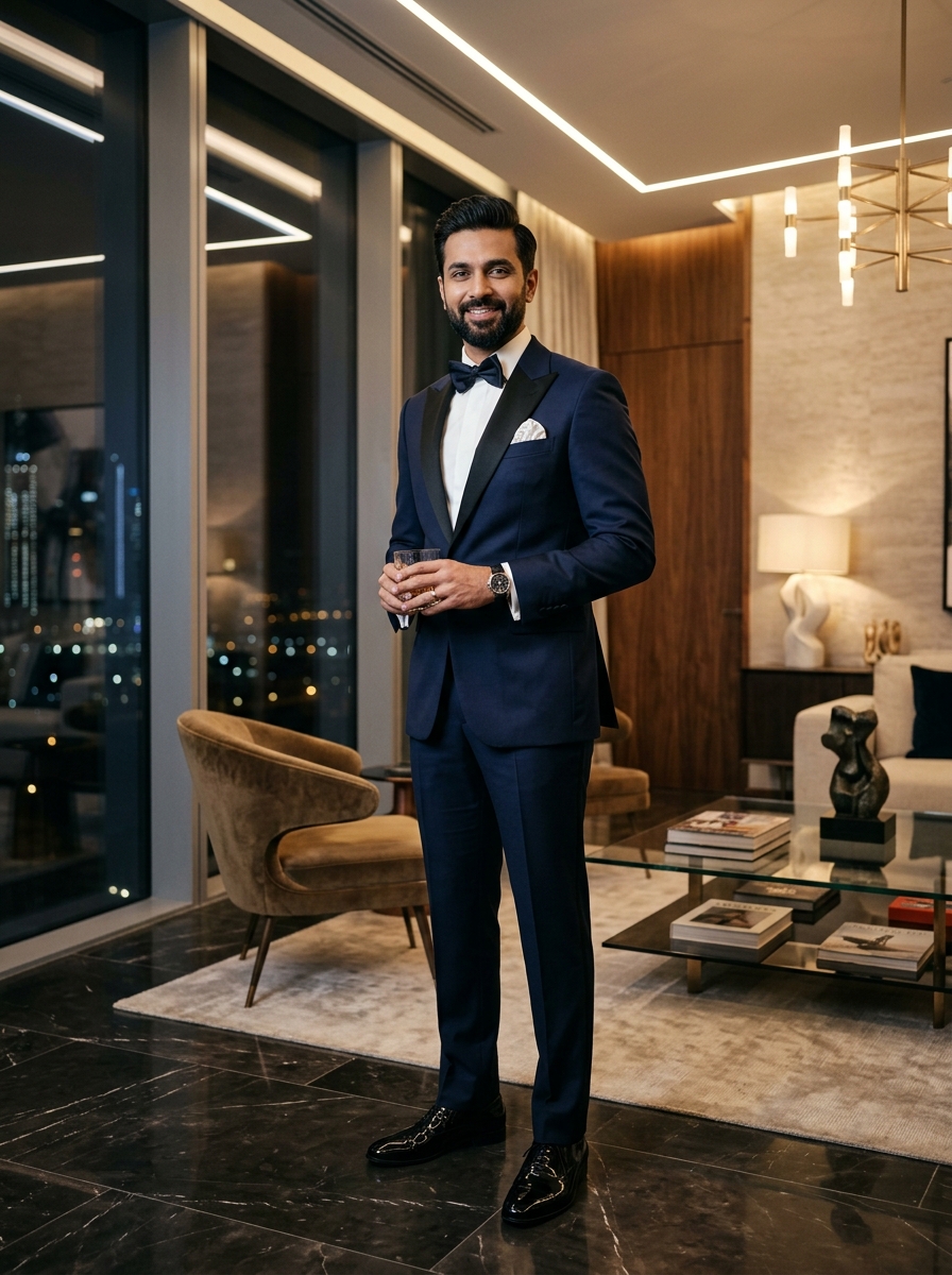 Midnight Navy Bespoke Tuxedo 3-Piece Suit